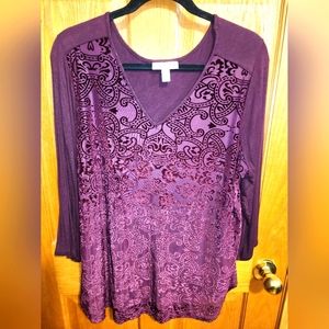 Dana Buchman szXXL  maroon in color pullover shirt